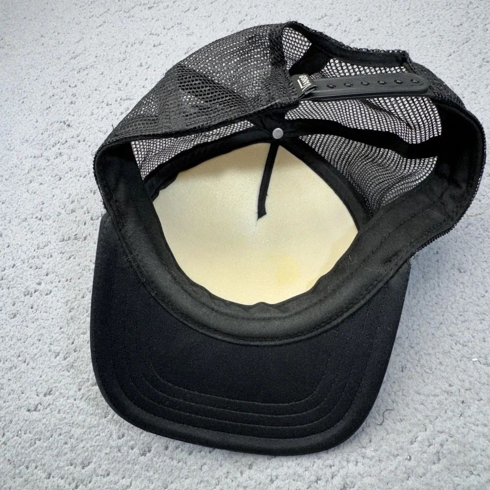 Vintage‎ VANS Hat Cap Snap Back Black Mesh Trucker Half Cab 1992 90s Logo Mens